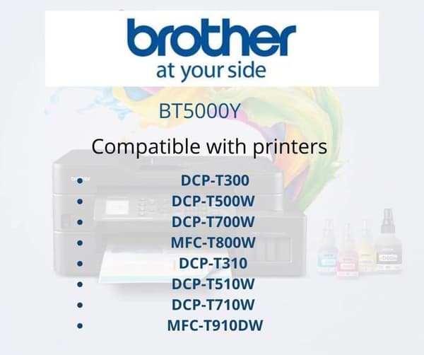 Bläckpatron - Brother - BT5000Y - Gul - Kompatibel - Pack om 1