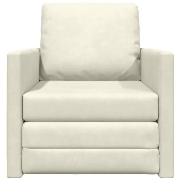 Soffa säng 2 i 1 Kräm 74x77x81 cm Sammet