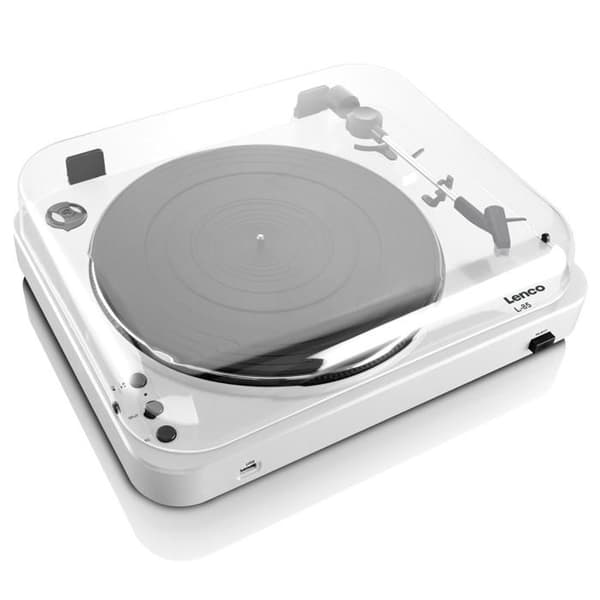 Lenco L-85 Vit - Skivspelare med direkt USB-encoding - Vit