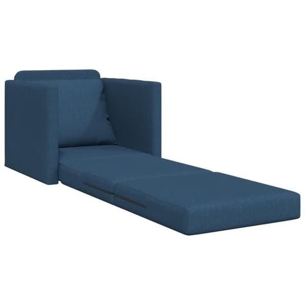 Soffa säng 2 i 1 Blå 74x77x81 cm Tyg