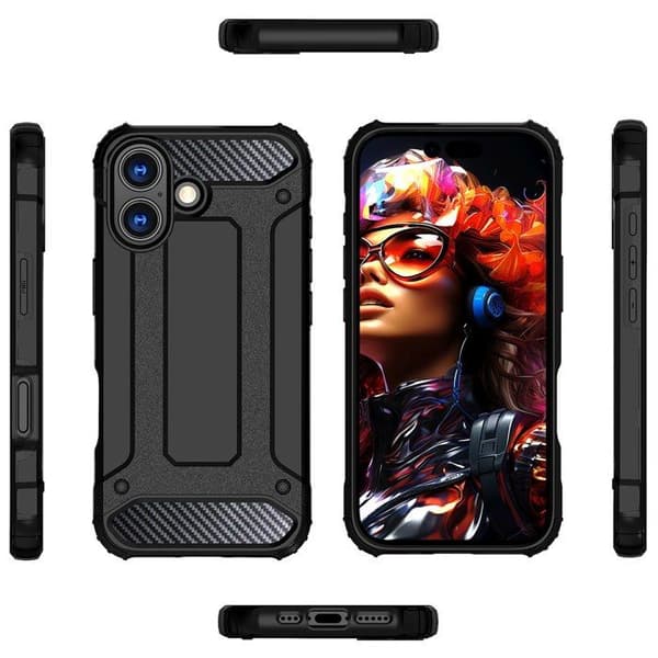 Coque Hybrid Armor för iPhone 17 - svart