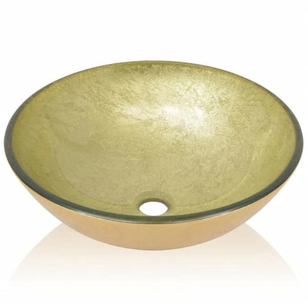 vidaXL Diskbänk härdat glas 42 cm Guld