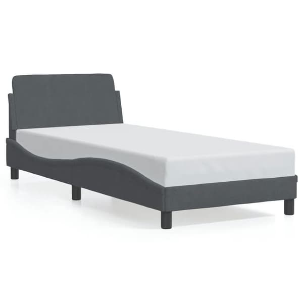 vidaXL Dover sängram mörkgrå 80x200 cm sammet 373073