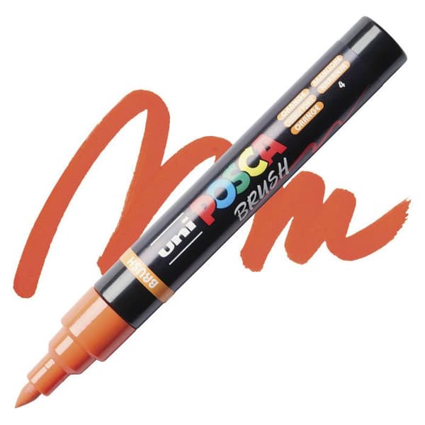 POSCA-markör - Orange - Penselspets - PC5BR - Alla ytor