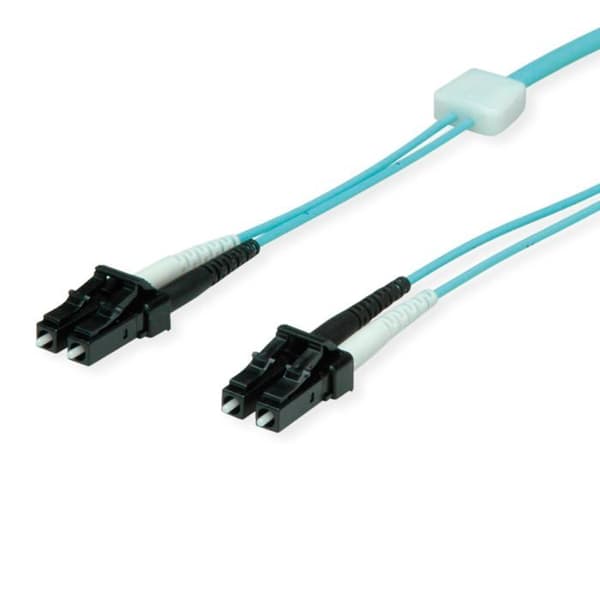 Fiberoptisk patchkabel duplex - EasyLan - 3 m - LC/LC - 50/125µm OM3 - Turkos - Halogenfri - Brandbeständig
