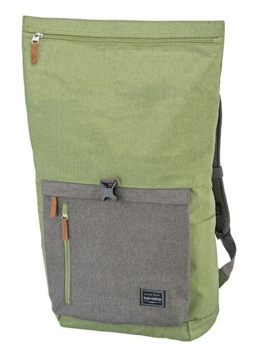 travelite Ryggsäck grön/grå för kvinnor och män Basic Rollup Backpack Green / Grey 266621