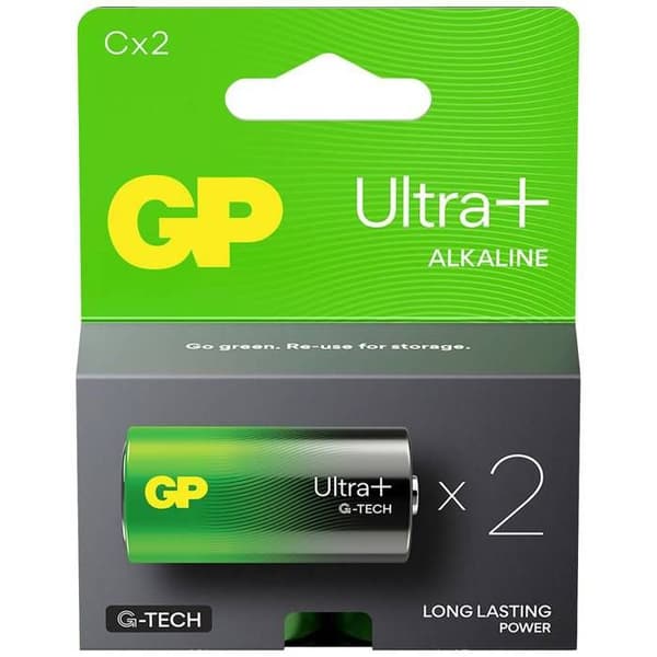 GP Ultra Plus Pile LR14 (C) alkaliska 1.5 V 2 st