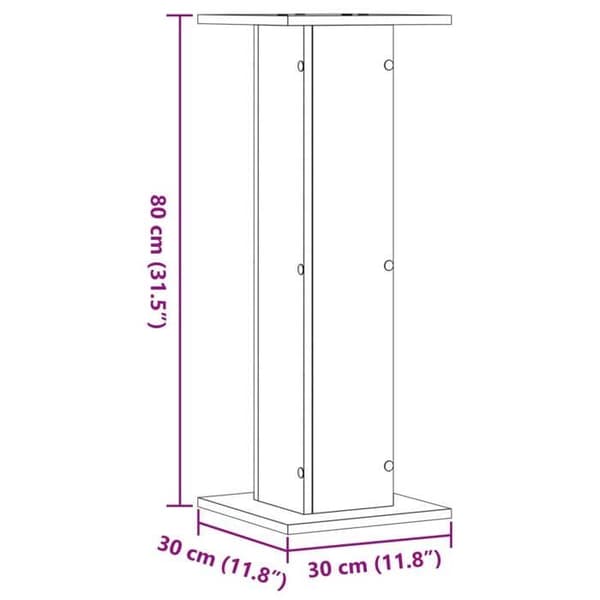 vidaXL Stöder för växter 2 st svart 30x30x80 cm ingenjörsträ 3307865