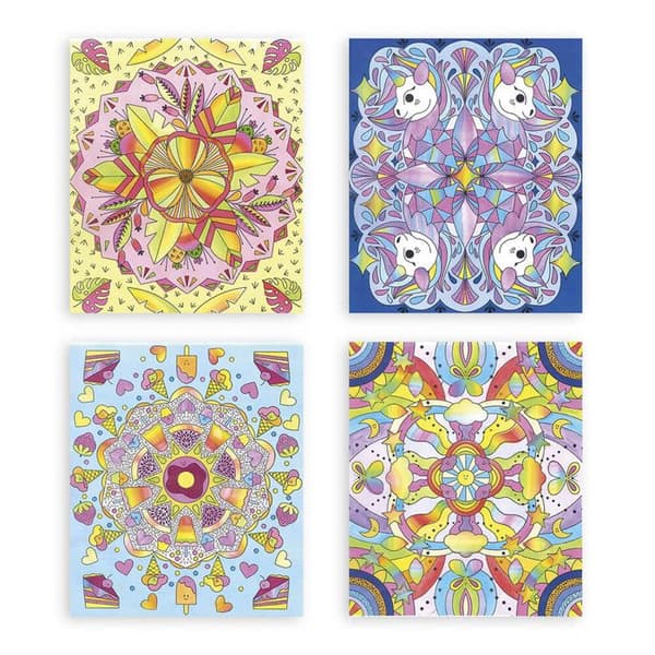 Kit Kreativ - 4 Tavlor Målning Regnbåge Mandala
