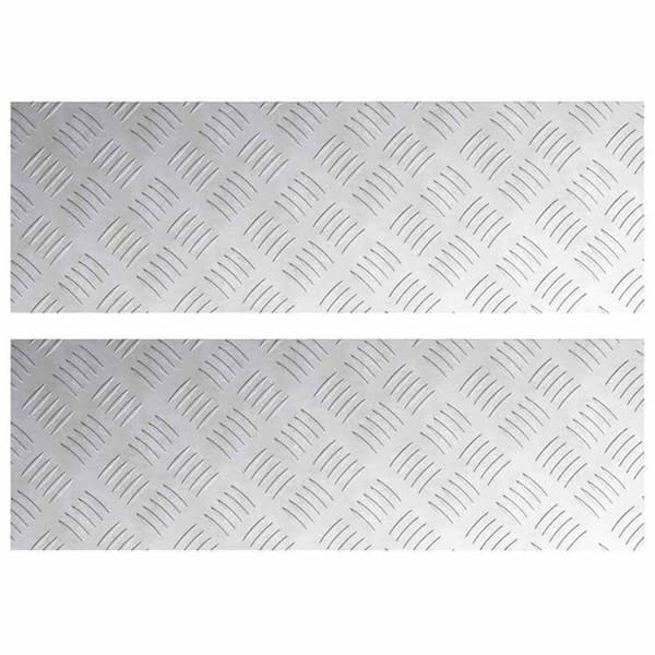 Antisliptrappa - vidaXL - 75x25 cm - Silver - Aluminium - Rektangulär - Set om 2