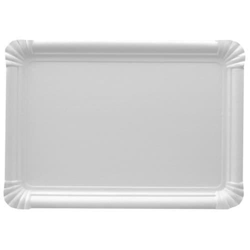 Rektangulära tallrikar - PAP STAR - rena - 24 x 33 cm - vit kartong - engångs