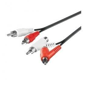 Ljudkabel stereo RCA han-hona - 1.5m