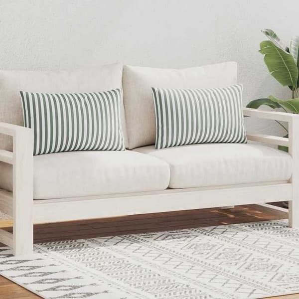 vidaXL Utomhuskudde 2 st Stripe Print 60 x 40 cm Grå