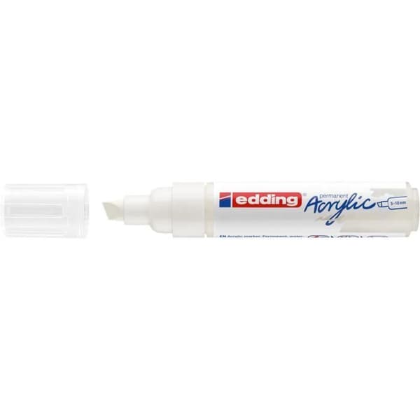 5-pack stora akrylmärkare 5000 vit trafik 5-10 mm