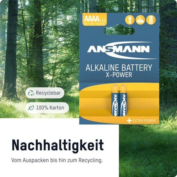 1X2 ANSMANN ALKALINE AAAA X-POWER...
