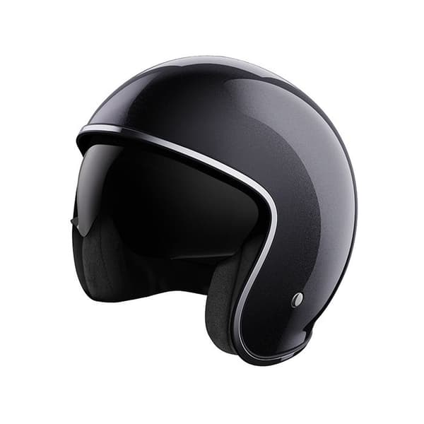 Retro Jet-hjälm STORMER Prime Black Pearly