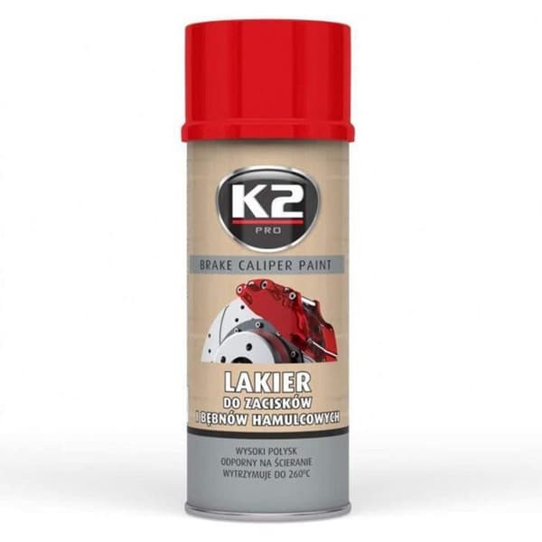 Lack för bromsok - Röd - Hög temperatur - 400ml - K2