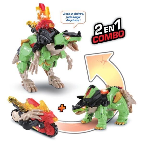 VTECH - SWITCH & GO DINOS KOMBO - SPINOPS, DEN SUPER SPINOSAURUS 2 I 1 - Flerfärgad