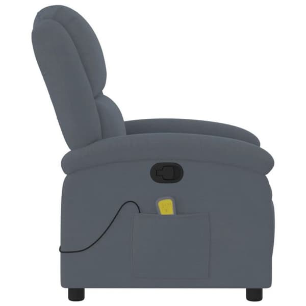 vidaXL Liggande massagestol Mörkgrå sammet 371809