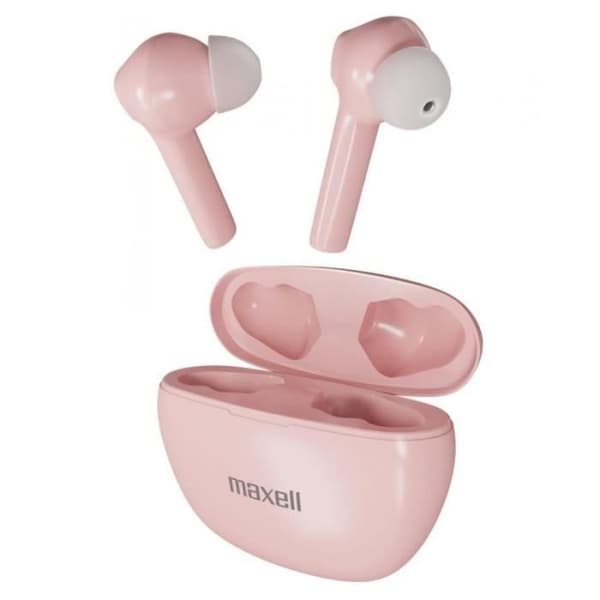 Maxell Dynamic+ trådlösa hörlurar med rosa Bluetooth-laddningsfodral - MAXELL DYNAMIC+ PINK