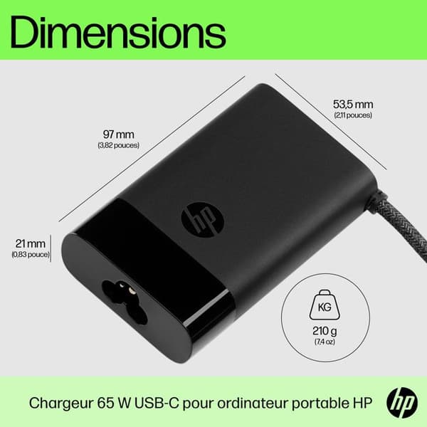 HP USB-C 65W bärbar laddare