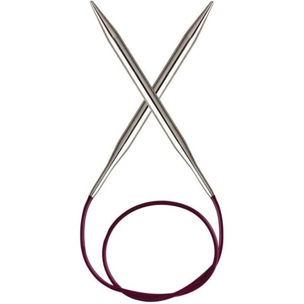 KnitPro 80 cm x 3 mm Nova Fixe rundstickor, silver, trä - KP10323