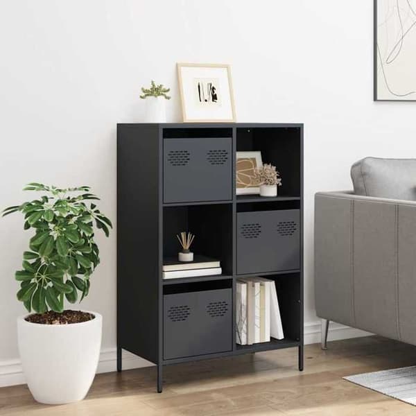 vidaXL Buffé hög antracit 68x39x103,5 cm stål 851408