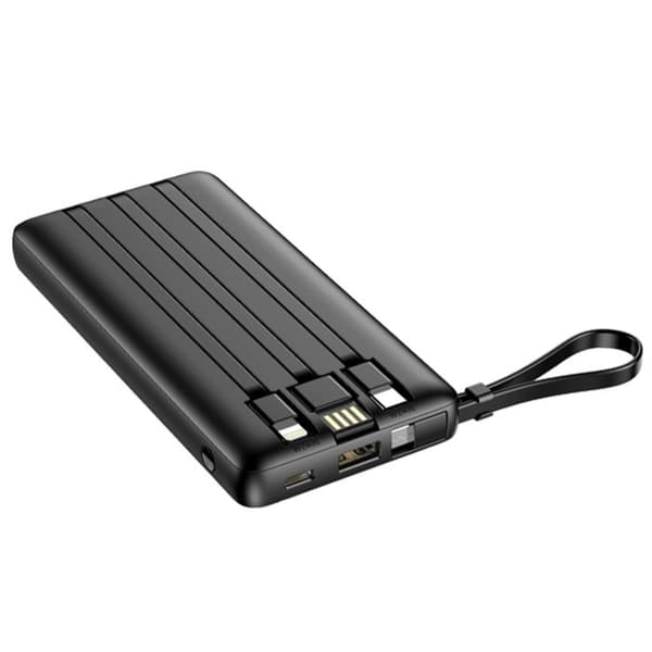 Extern Batteri 10000mAh Apple Lightning, USB-C och Micro USB Veger Svart