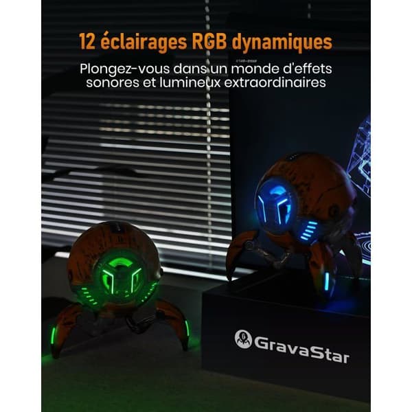 Bluetooth-högtalare GravaStar Mars Pro Gul Frostad Stereo Trådlös