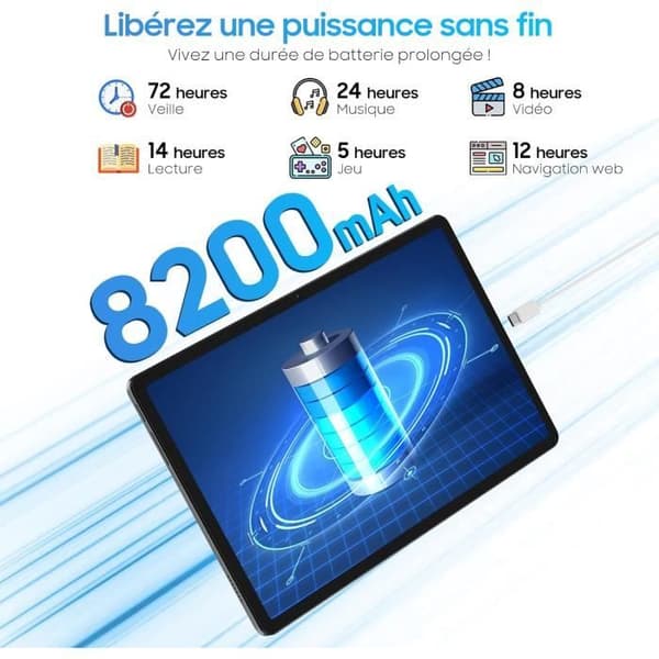 Blackview Tab90 surfplatta 11" Android 14 - Octa-core Unisoc T606, 12 GB RAM, 128 GB, 8200 mAh