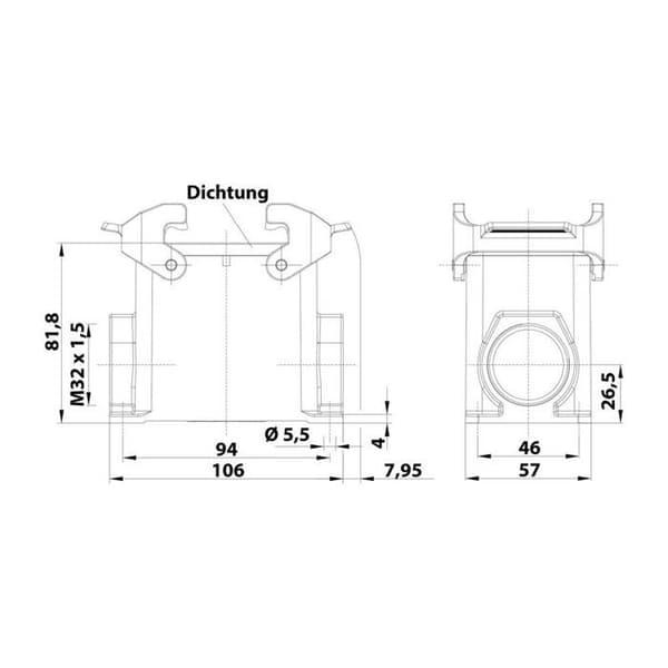 Fäste för att montera HARTING 19200320232 1 st