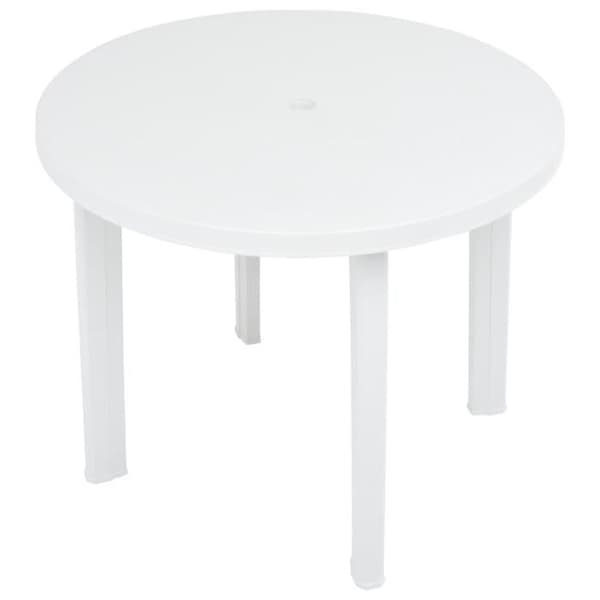 vidaXL Trädgårdsbord Vit 89 cm Plast