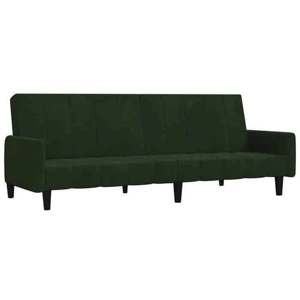 vidaXL 2-sits bäddsoffa Mörkgrön sammet 375776