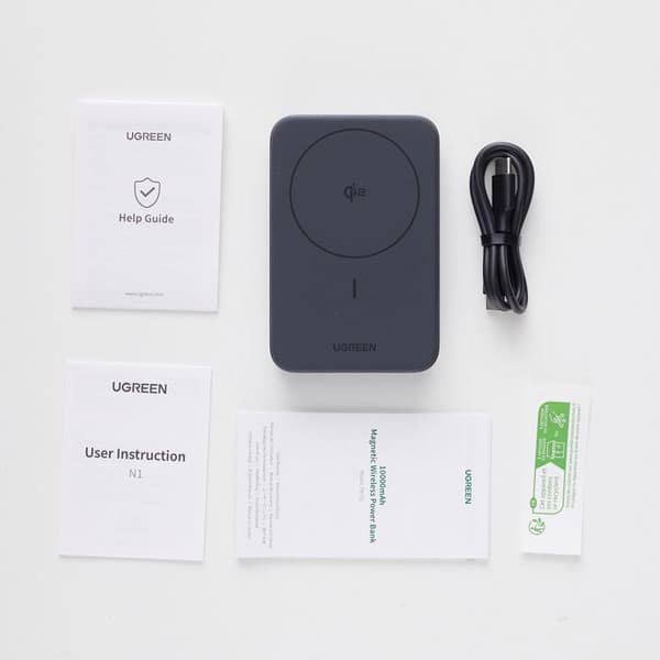 Extern batteri Qi - UGREEN - 10,000 mAh - 30W - Svart