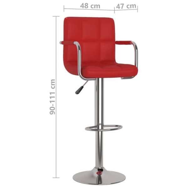 vidaXL Barstolar 2 st Burgundy Red Leatherette