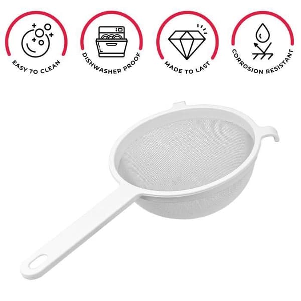 Plast durkslag med handtag - D: 18 cm