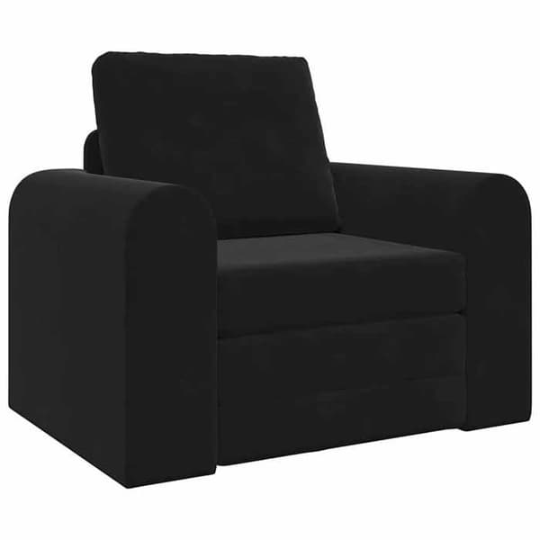 Sängsoffa 2-i-1 Svart 98x71x83 cm Sammet