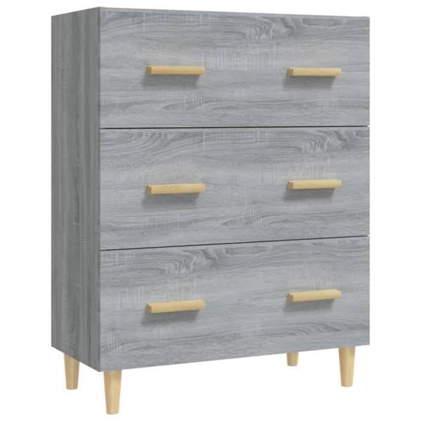 Buffé bas - VIDAXL - Modell Sonoma - Ingenjörsträ - 3 lådor - Grå sonoma