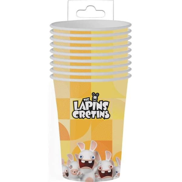 Engångsglas - PTIT CLOWN - Galna Kaniner - Gul - 8-pack - 25 cl