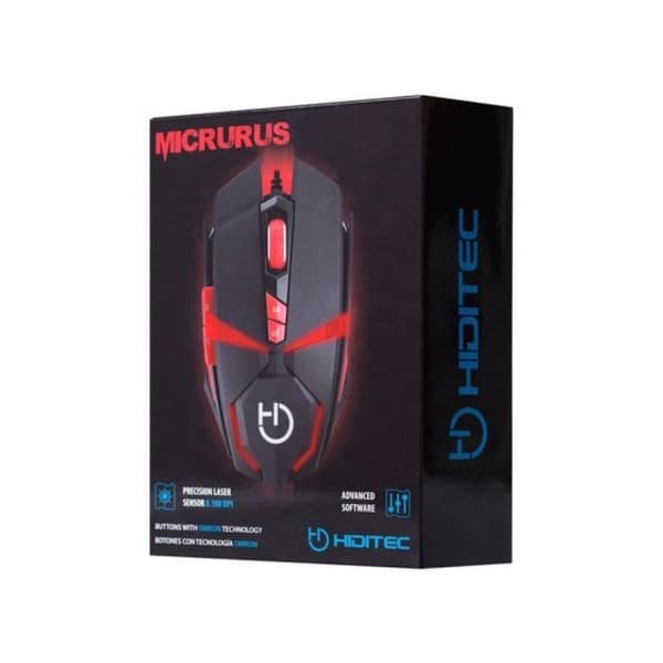 USB-kabelmus - HIDITEC - MICRURUS - Avago A9800-sensor - 8100 dpi - Svart