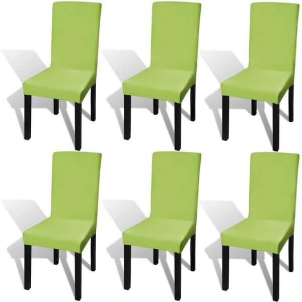 vidaXL Stretch Rak Stolsöverdrag 6 st Grön