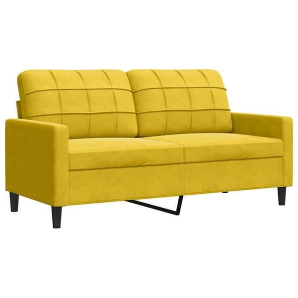 vidaXL 2-sitssoffa Gul 140 cm Sammet 4007630