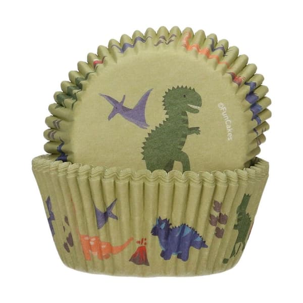 48 DINOSAURISKA CUPCAKEFODRAL 5X3,2CM Grön, Anis, Mint, Vatten