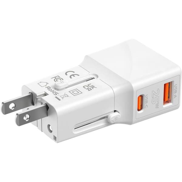 Mobilursprung Resaadapter 25W EU/US/UK/AU Vit