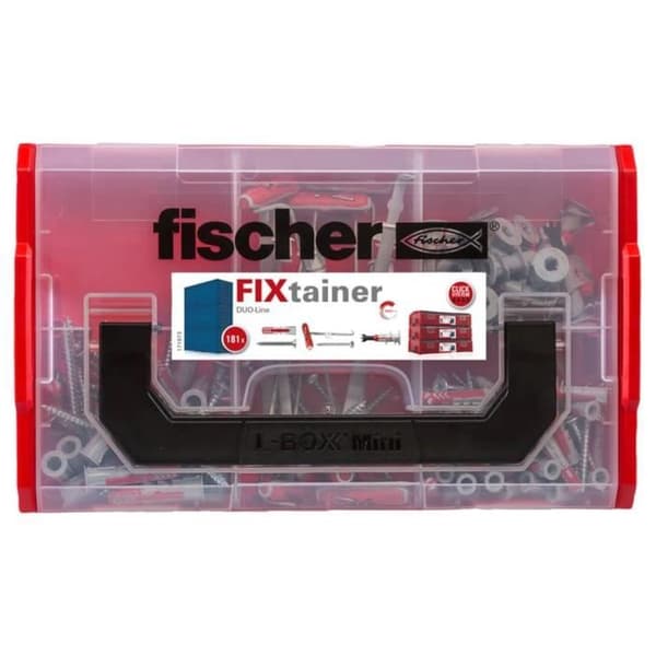 Fischer Dowel set med skruvar FIXtainer DUOLINE 181 st
