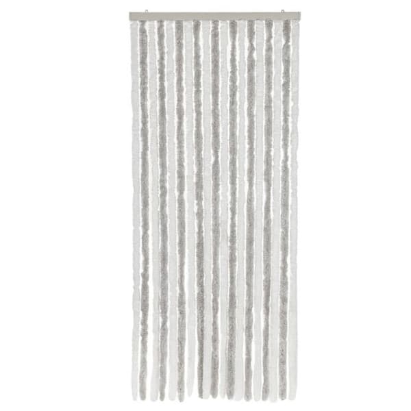 Ljusgrå och vit flugskydds gardin 56x185 cm chenille