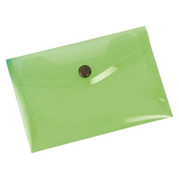 PP kuvertficka 105x148mm med knäppning - transparent grön
