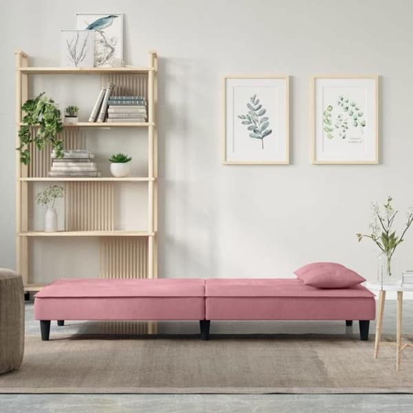 vidaXL Soffgrupp-säng rosa sammet 351910