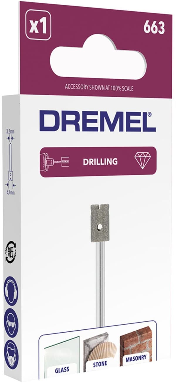 Special diamantborr för glas 663 6,4mm - DREMEL