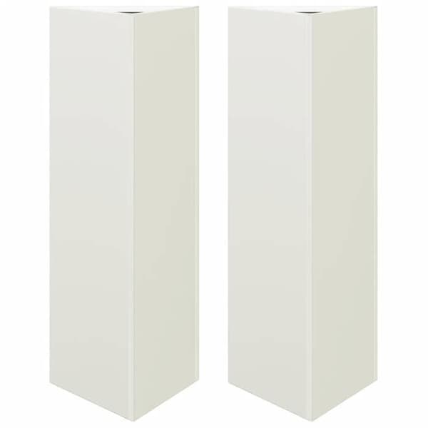 vidaXL Blomlådor 2 st vit triangulär 30x26x75 cm stål 851146